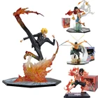 One Piece Portgas D Ace Monkey  D  Luffy Roronoa Zoro боевой огонь экшн-Фигурки игрушки Коллекционные Фигурки ПВХ Модель игрушечная фигурка