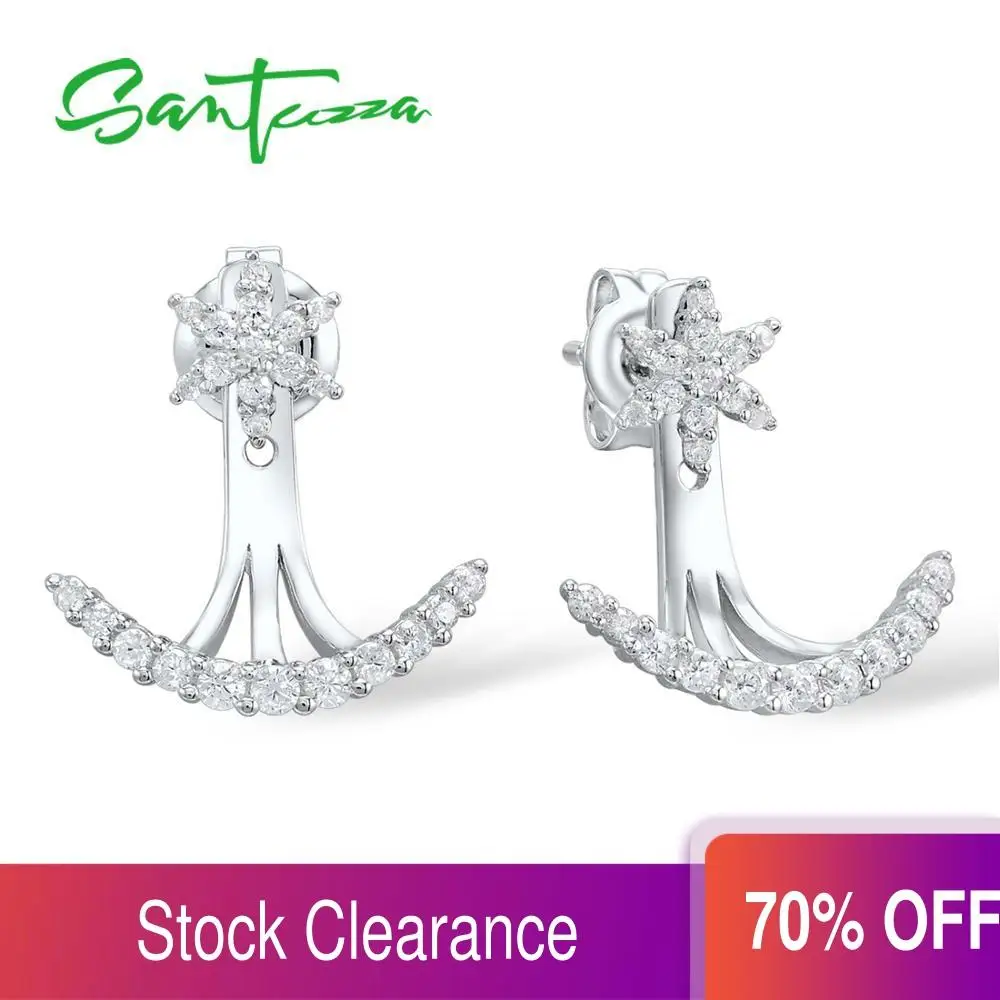 Rainmarch чистый 925 стерлингового серебра серьги со шпилькой для женщин блестящие