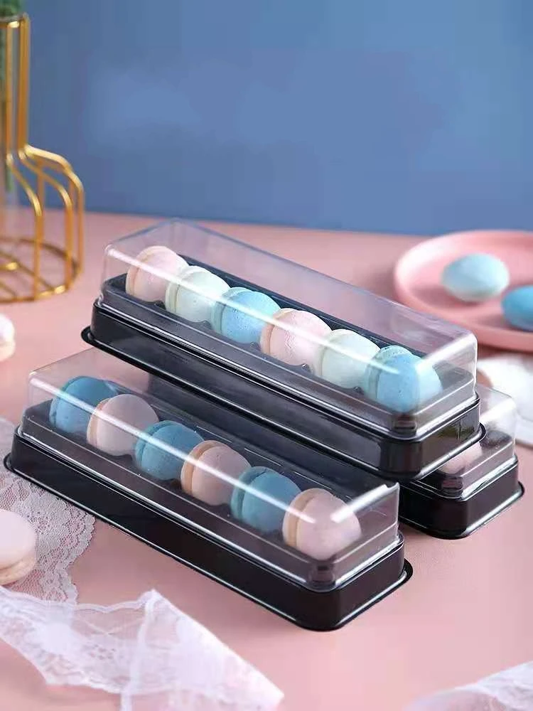 Прозрачная пластиковая коробка для макарон 10 шт. | Дом и сад