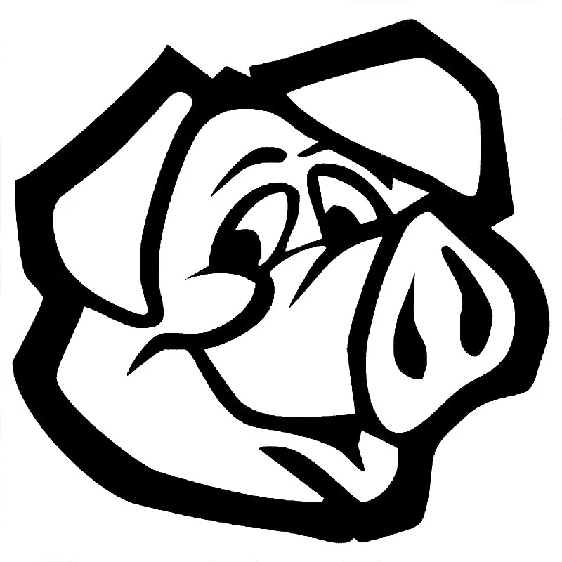 

Cute Pig Head Interesting High Quality Decals Car Decoration Personality Pvc Waterproof Decals Black/white, 16cm*16cm