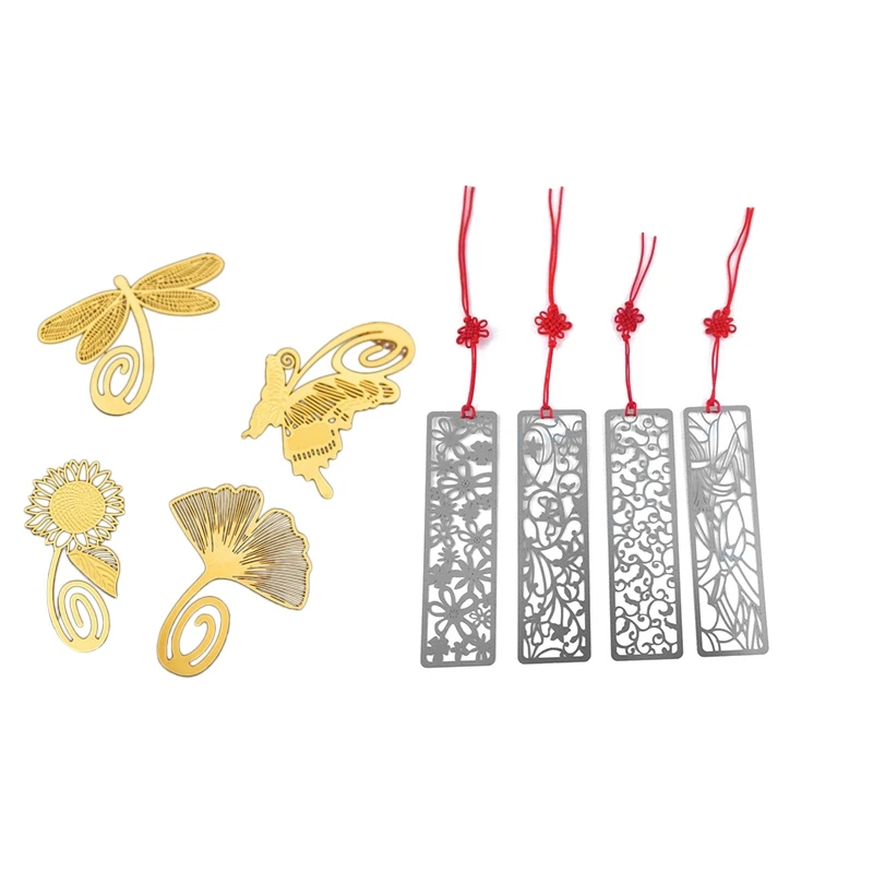 12 шт металлические закладки: 8 милые Мультяшные Золотые Закладки для чтения Новые