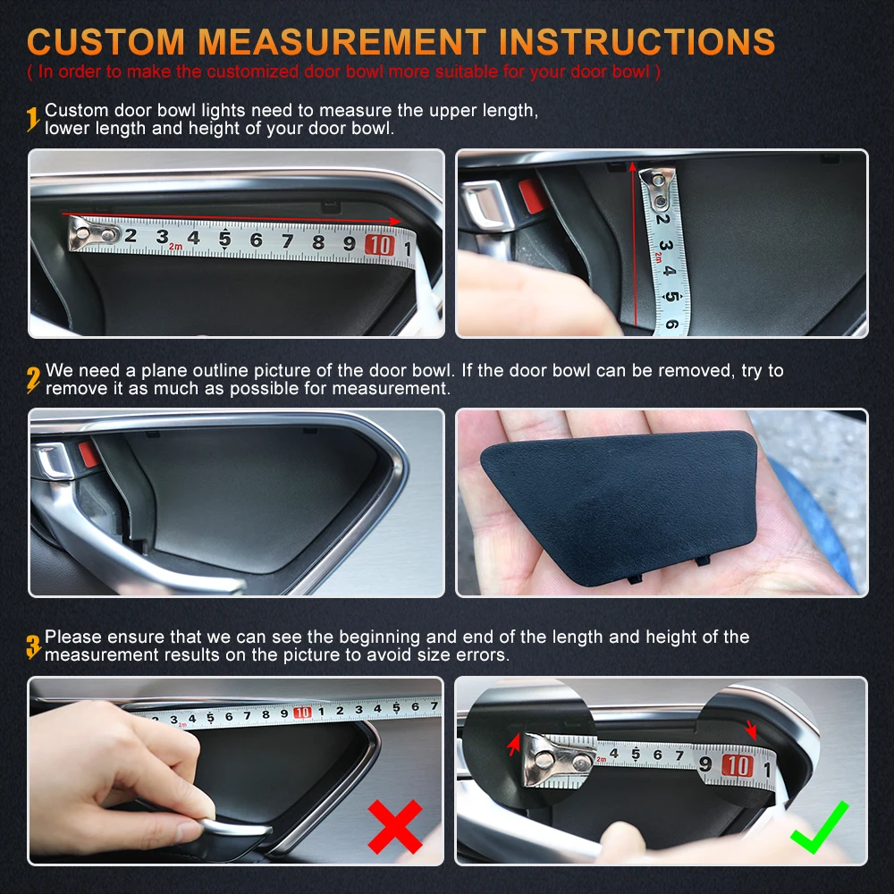 

4PCS Car Interior LED Door Handle Bowl Cover Sticker Atmosphere Light Car Accessories