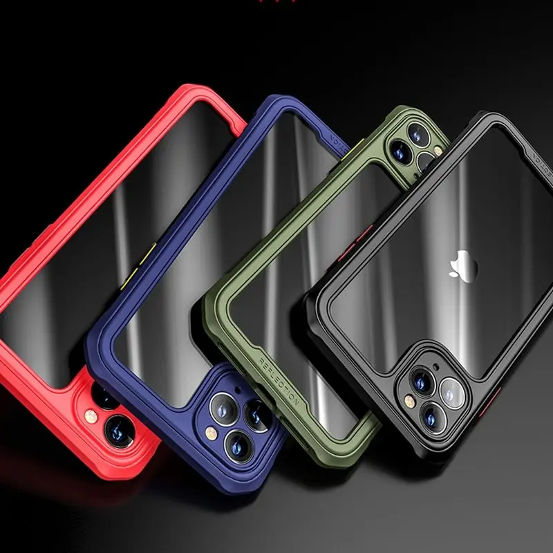 

Armor Bumper Anti Shock Silicon Phone Case For iPhone 14 Pro Max 14 XR XS Max 8 7 Plus Transparent Shockproof Airbag Back cover