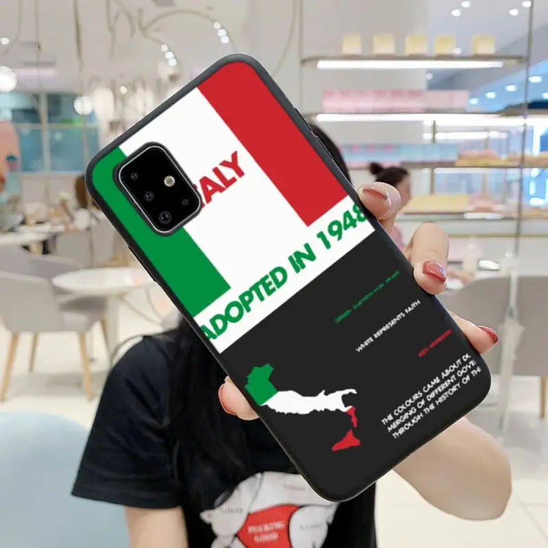 

Italian Flag Soft Cover Phone Case For Samsung S9 10 20Plus Note 7 8 9 10 10plus Pro J8 M30 31