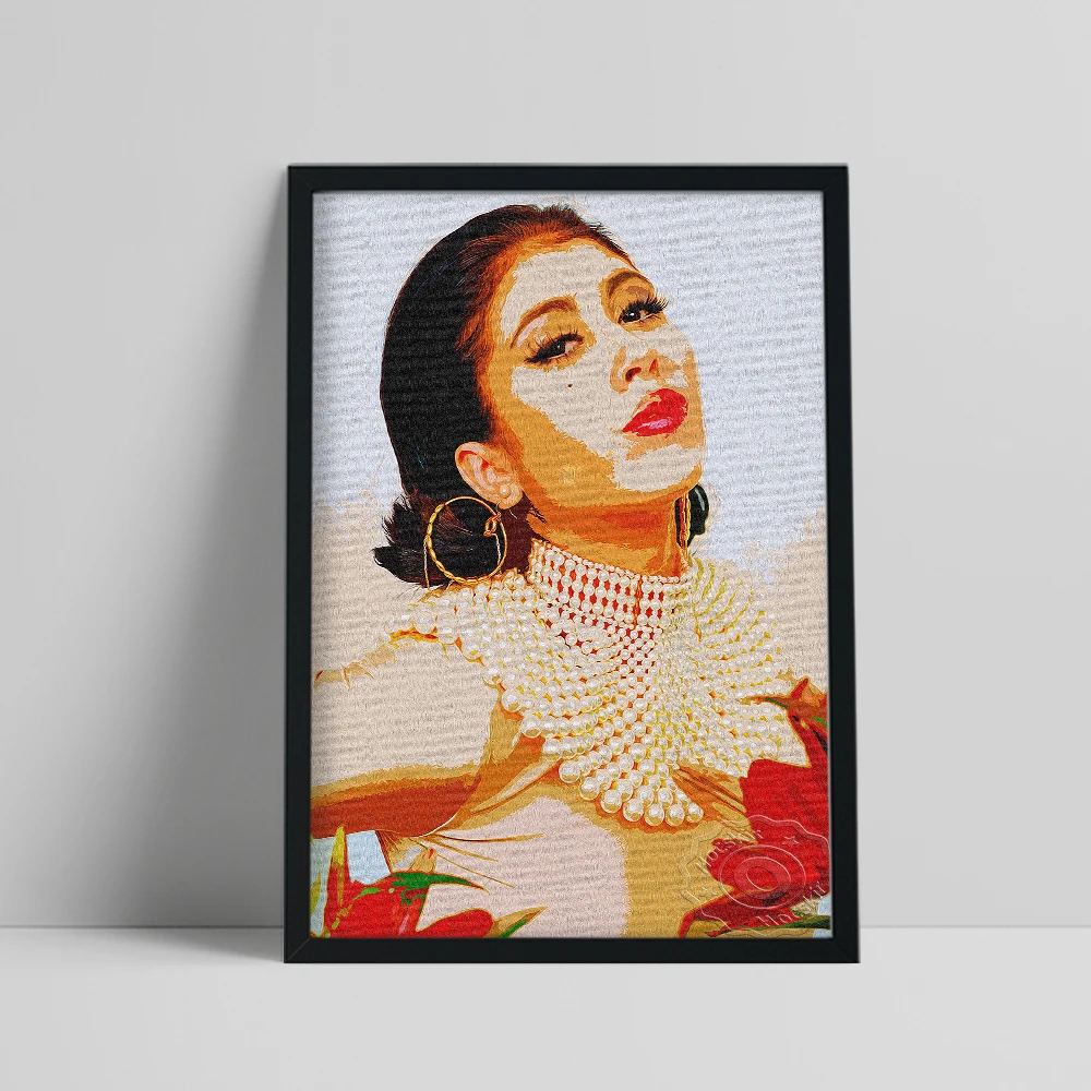 

American Pop Singer Karly-Marina Loaiza Poster, Kali Uchis Portrait Painting, Watercolor Beauty Picture, Music Star Wall Decor
