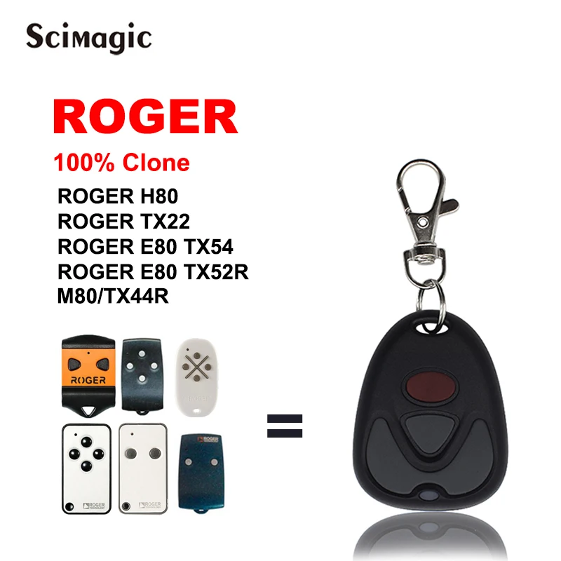 

ROGER H80 TX22 Garage Door Opener Remote Control Gate Clone ROGER TX54R TX52R 433,92Mhz 433mhz Keyfob