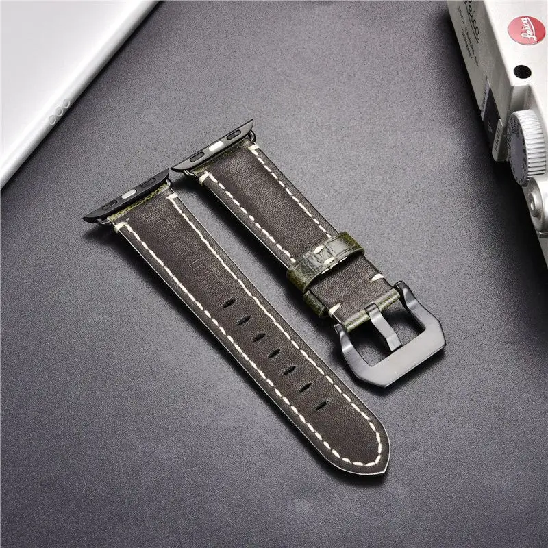 Ручной работы итальянский импортный кожаный ремешок для часов Apple Watch серии 5 4 3 38