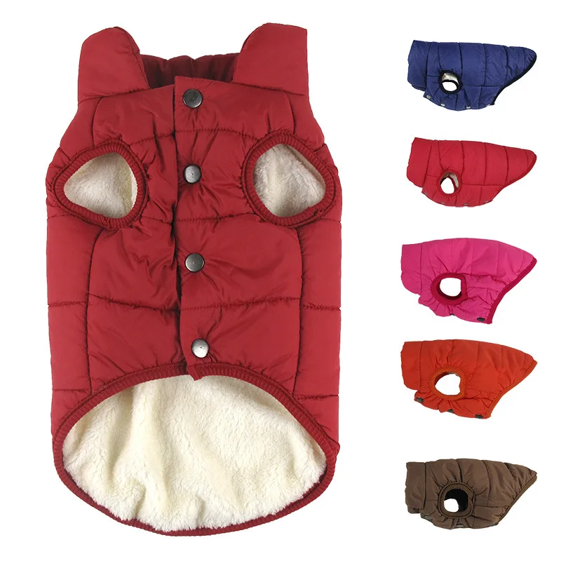 

Pet Dog Coat Clothes Soft Thickening Cotton Jackets Winter Warm Pet Harness Coat Outdoor Walking Dog Cloth Vest Bulldog Supplies