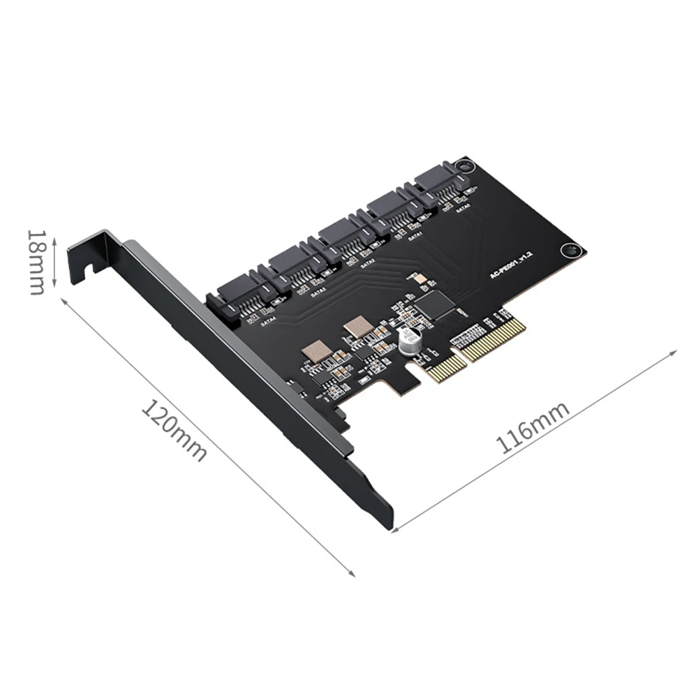 

5/8/10 Port PCI-E to SATA 3.0 Expansion Card 6Gbps PCI-E X4 Adapter Card for Desktop PC JMB585Chip Supports RAID