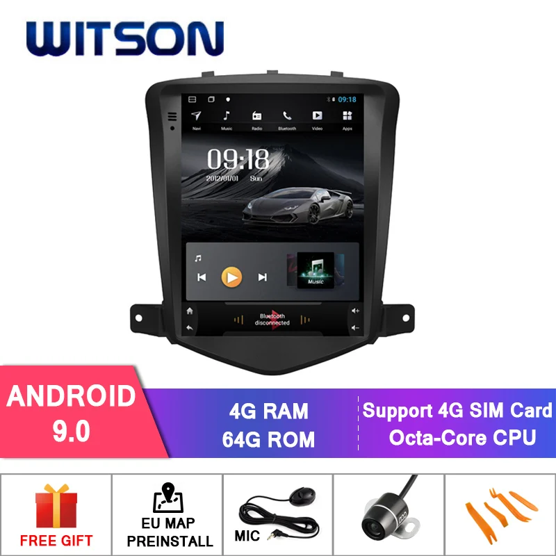 Автомобильный dvd-плеер WITSON с вертикальным экраном GPS 4 Гб ОЗУ + 64 ПЗУ для CHEVROLET CRUZE