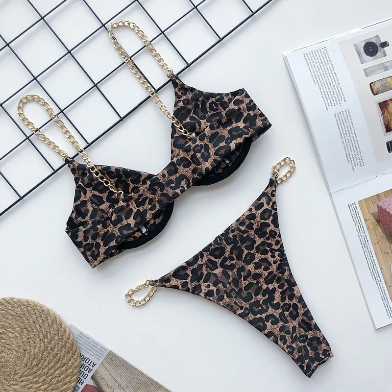 

Bikini Micro Swimwear Women Leopard High Cut Swimming Bathing Suit Biquini Set Sexy Swimsuit Femme Brazilian Bikini 2021 Gifts