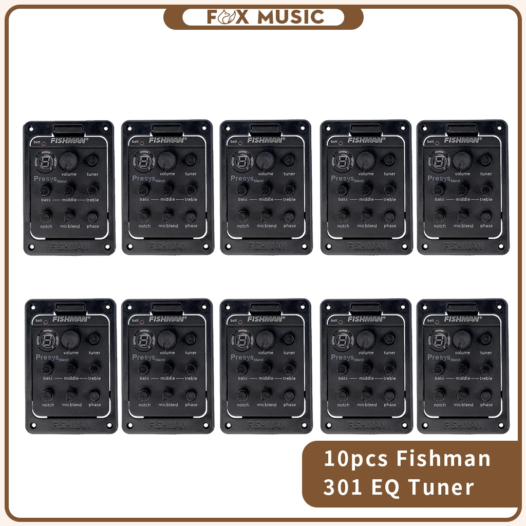 

10pcs/1set 4 Band EQ Equalizer FISHMAN 301 Acoustic Guitar Preamp Tuner Piezo Pickup