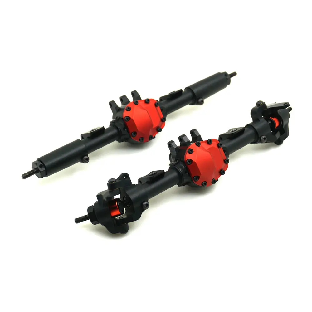 Front And Rear Axle YEAHRUN Сплав передний задний мост Набор для RC автомобилей осевой SCX10 II 90046 90047 джип рок детали гусеничного трактора Модернизированный - Цвет: Front And Rear Axle