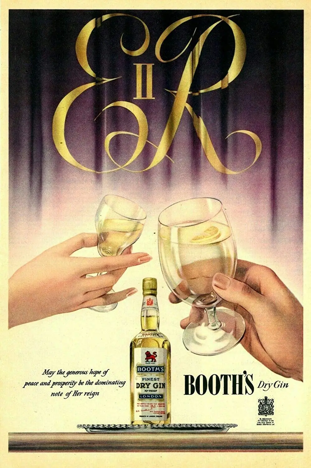 

Booths Gin Royal Anniversary Metal Tin Sign 12x8 Inch Decor Travel Tin Sign