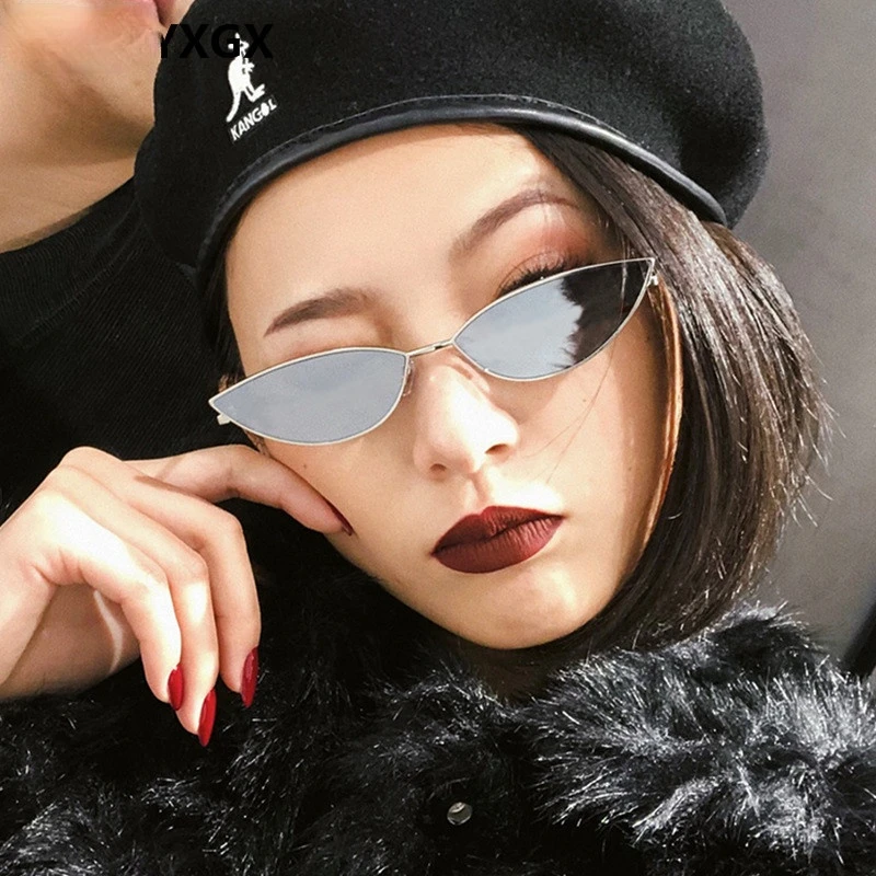 

new fashion sunglasses Women metal retro colorful transparent small colorful Cat Eye Sunglasses UV400