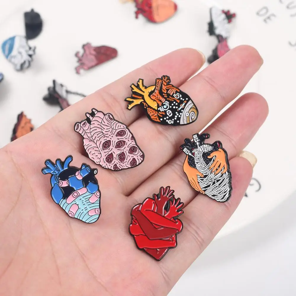 Эмалированная брошь в форме сердца Ван Гога воин океана розы 17 стилей|Броши| |