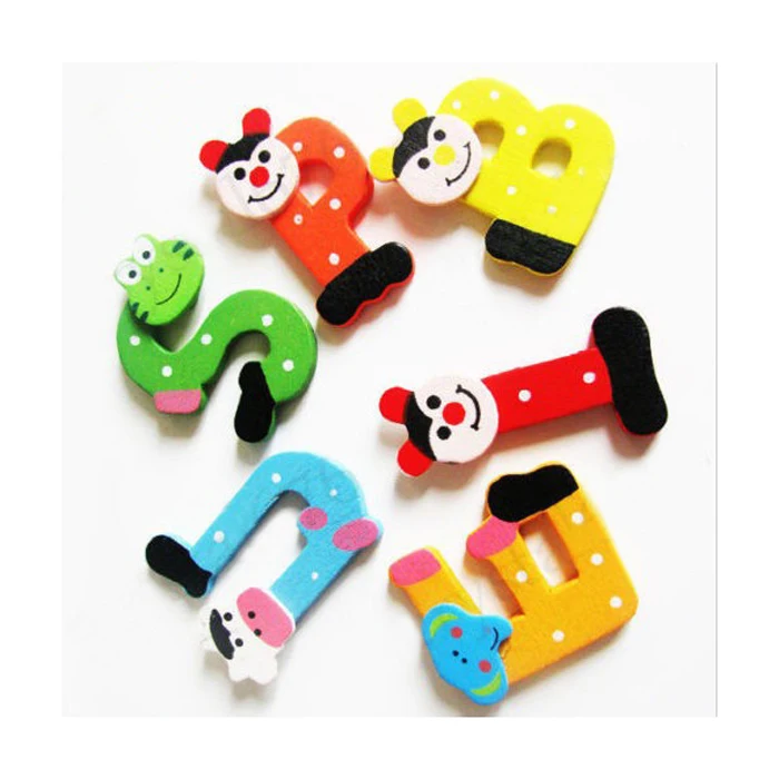 

26pcs Wooden Cartoon Alphabet Magnets Child Educational Toy