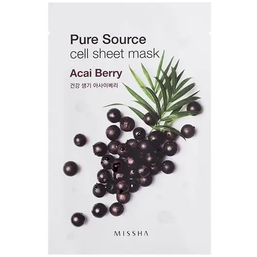 MISSHA маска My Real Squeeze Mask 1 шт. увлажняющая маска уход за кожей растительная маска для лица отбеливающая маска контроль жирности корейская косметика - Цвет: MISSHA acai berry