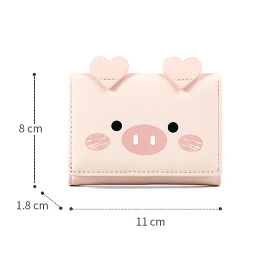 

Cute Cartoon Pig Designer Wallet Holders PU Leather Women Purse Ladies Trifold Wallets Female Small Money Purses