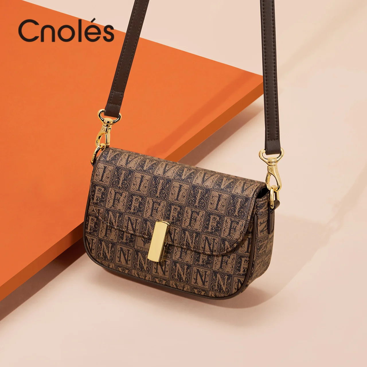 

Cnoles роскошные сумки через плечо с принтом для женщин 2022 ретро элегантная женская сумка через плечо женские сумки-мессенджеры