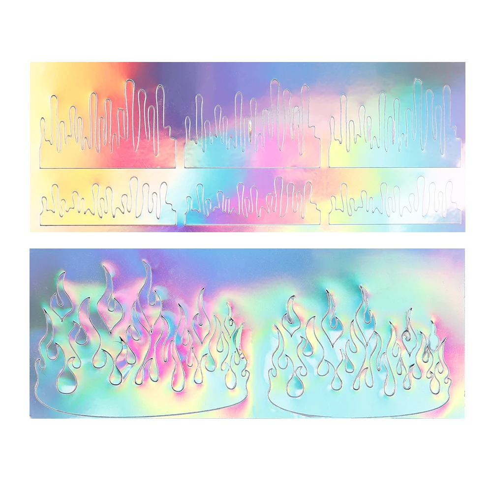 3D огненное пламя полый ноготь дневная лента наклейка для дизайна ногтей s Маникюр