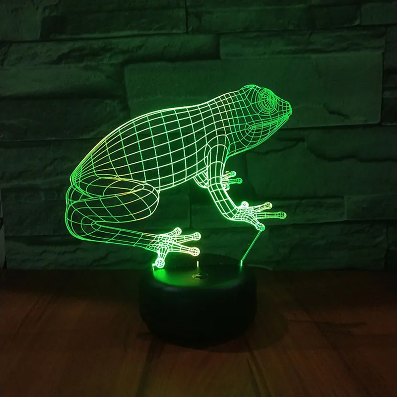

Frog Design 3D LED Night Light Home Bedroom Decor Lamp Mixcolor Show Creative Kids Learning Toys Christmas Gift