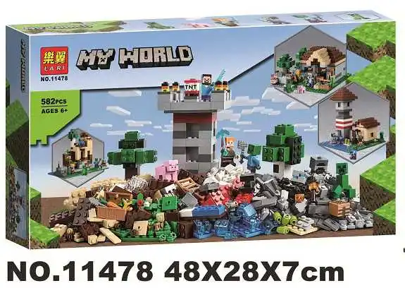 582 шт. строительные блоки совместимые с 21161 myworld Ремесленная коробка 3.0 5 игрушек |