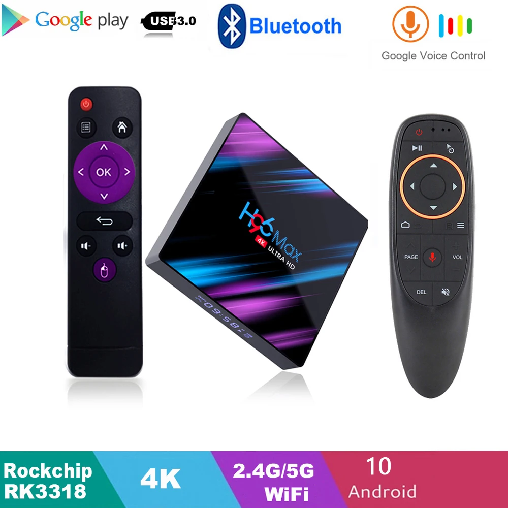 H96max RK3318 Smart TV Box Android 9 0 4 ГБ 32 64 Гб 4K Youtube медиаплеер H96MAX Tv box Google Play Box|ТВ-приставки и