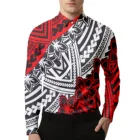 Рубашки с карманами 4 MOQ, полинезийская этническая одежда, Самоанская рубашка-стрейч Puletasi Viking