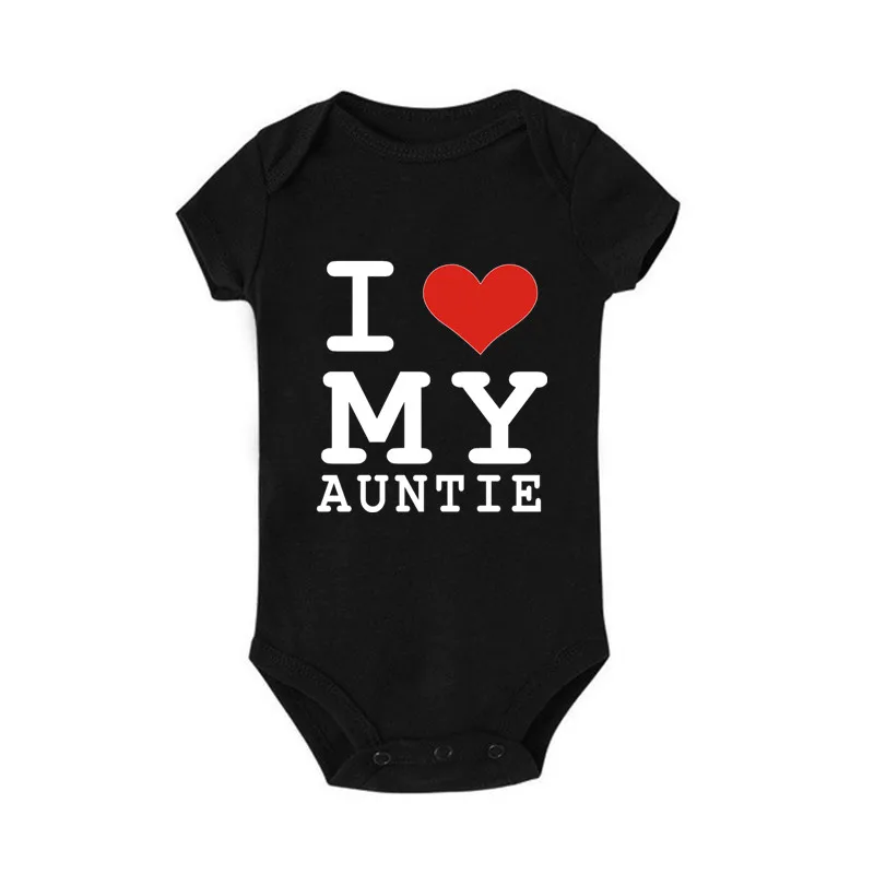 Летний детский хлопковый комбинезон с надписью I Love My Auntie | Мать и ребенок