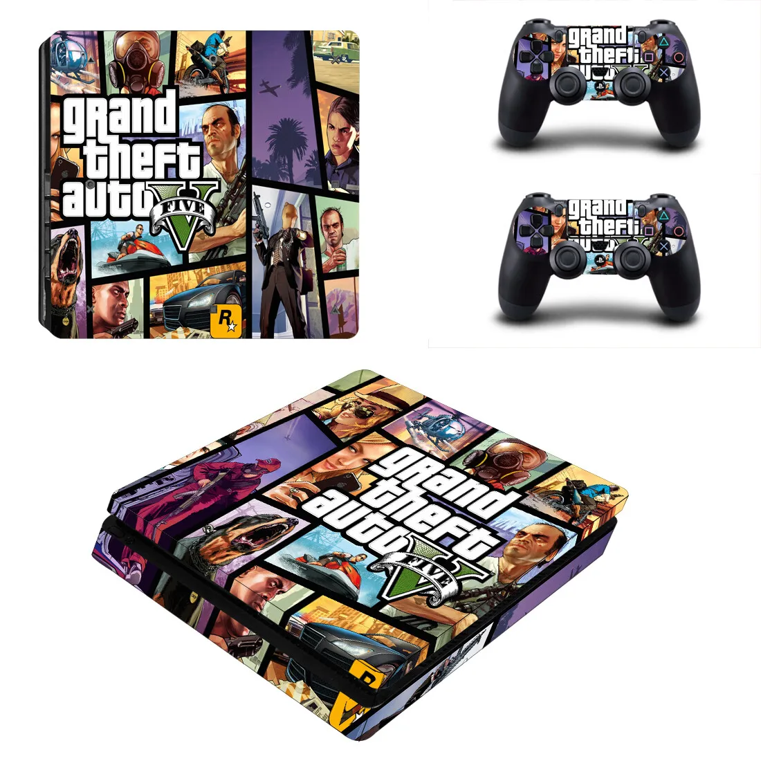 Grand Theft Auto GTA 5 PS4 Slim Decal защитный чехол-наклейка для Console &amp наклейки на регулятор Vinyl