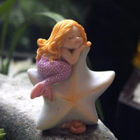 lovely mermaid decoration resin decoration fish bowl girl heart birthday gift for lovers figura home garden miniature people