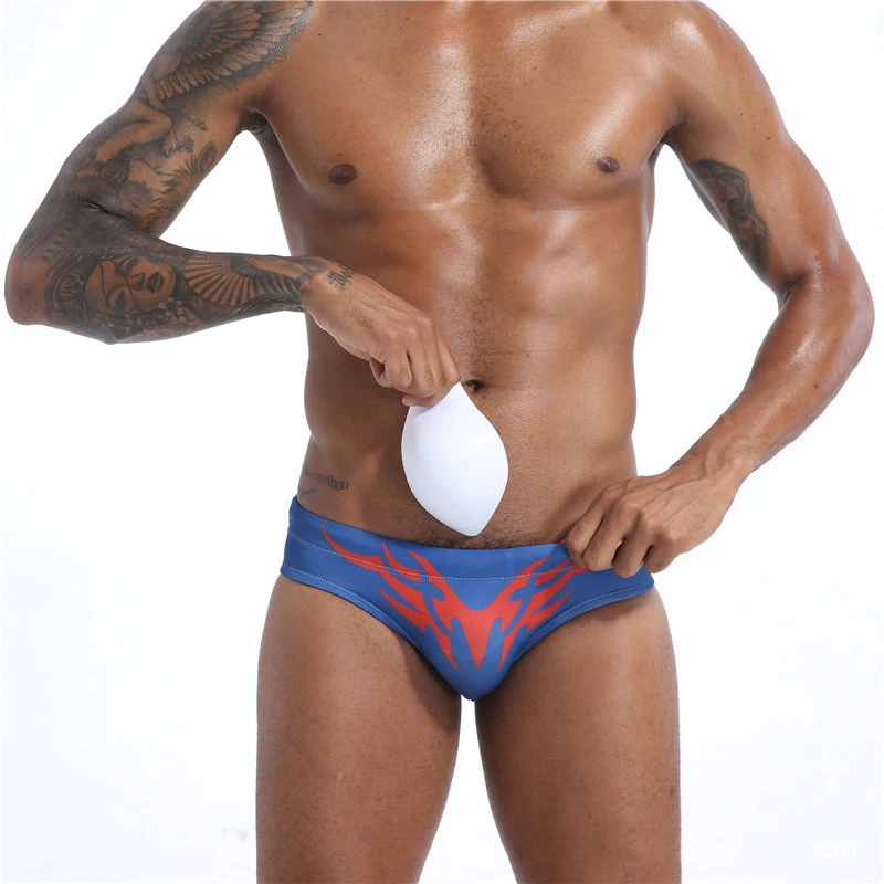 Royal blue 6 цветов синий зеленый push up pad мужские плавки сексуальные мужские плавки купальник Быстросохнущий купальный костюм трусы пляжные шорты 407 - Цвет: Royal blue