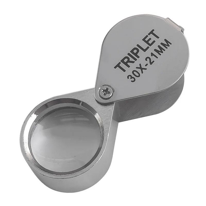 

Folding Jewllery Loupe Portable Magnifying Glass Pocket Size Lovely Jewllery Magnifier 30X Magnification Metal Silver 30*21 mm