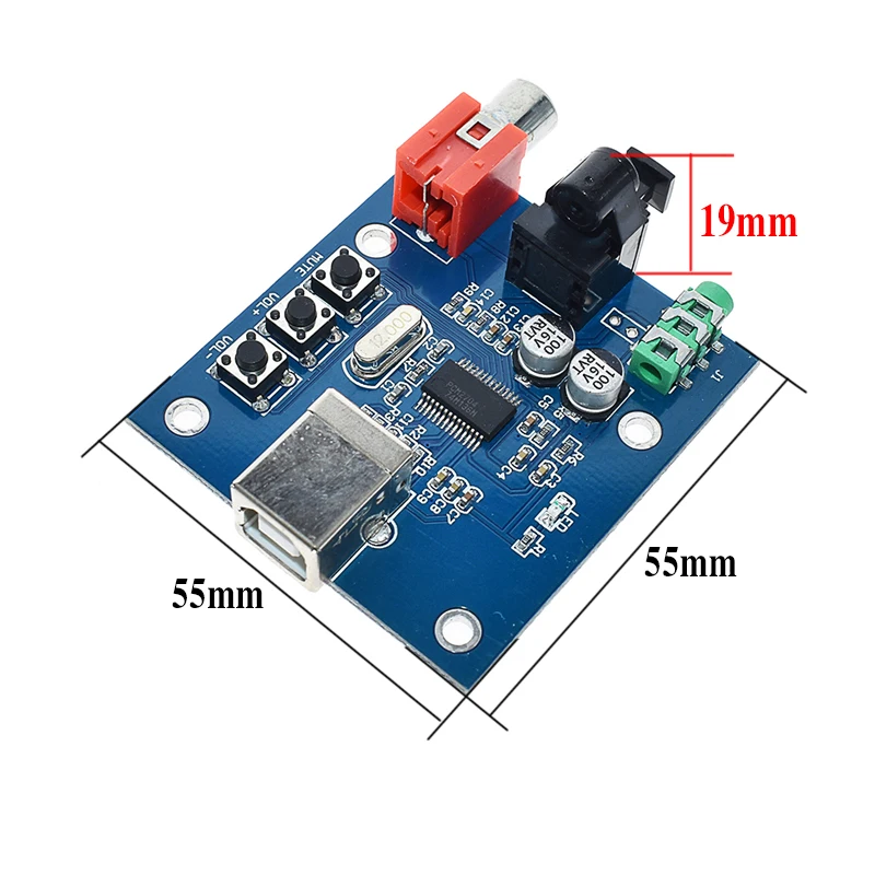 PCM2704 USB DAC to S/PDIF Sound Card Decoder Board 3.5mm Analog Output F/PC | Электронные компоненты и
