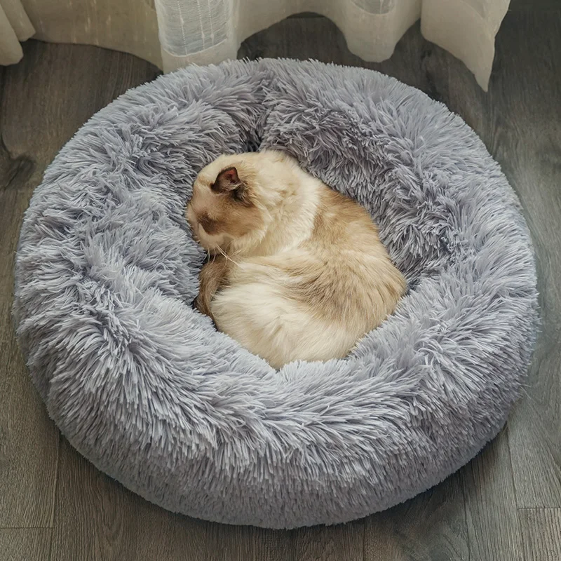 

Super Soft PetBed Cat Litter Kennel Round Pet Winter Warm Sleeping Bag Portable Plush Pet Supplies