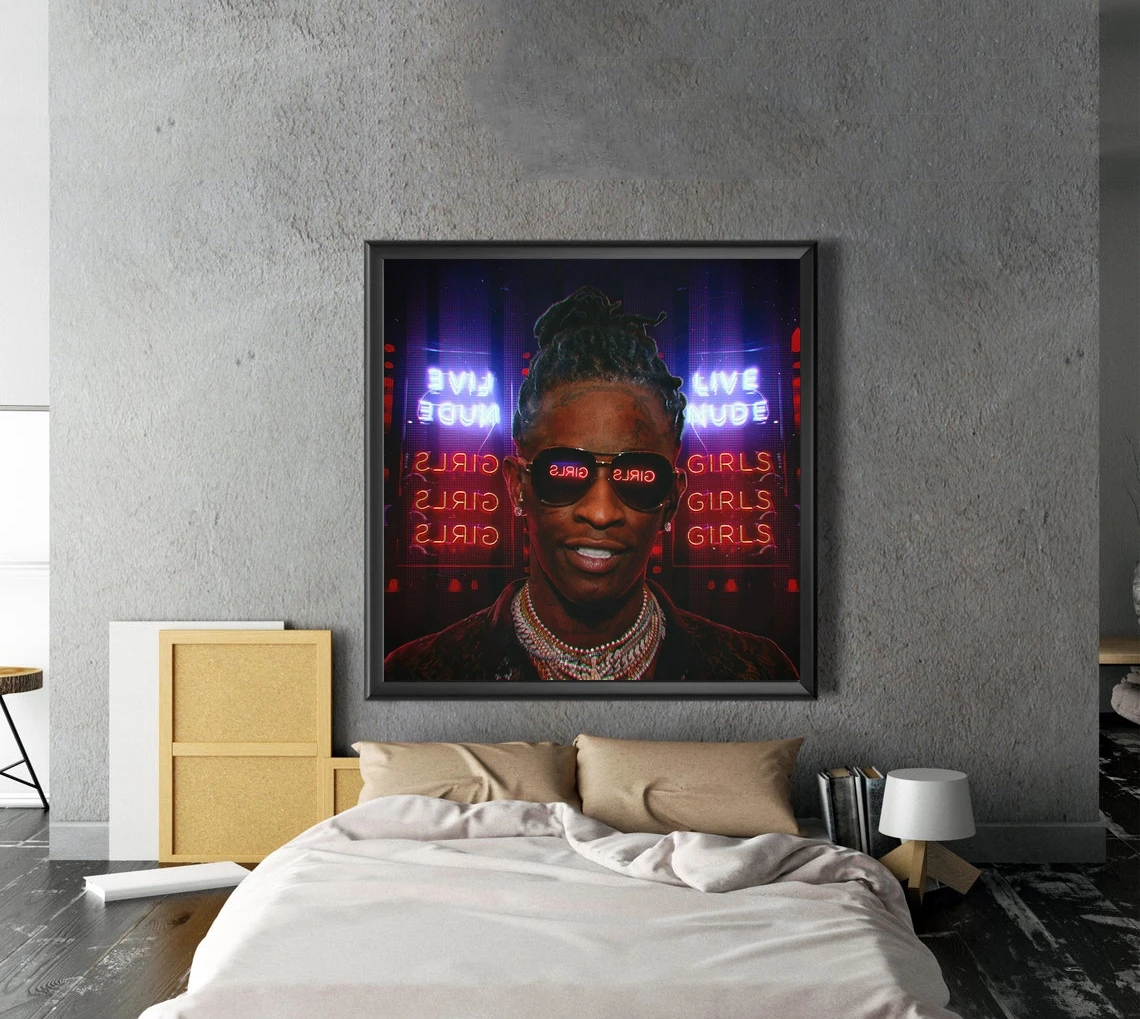 

Young Thug Music Album Canvas Poster Art Hip Hop Rapper Pop Music Star Home Wall Painting Decoration