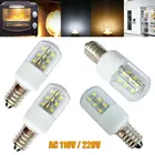 Светодиодная лампа с кристаллами для микроволновой печи E14 E12, 3 Вт, SMD 5050, лампочка для духовки, лампочка для морозильной камеры, холодный теплый белый свет, лампочки для домашнего освещения 110 В, 220 В переменного тока