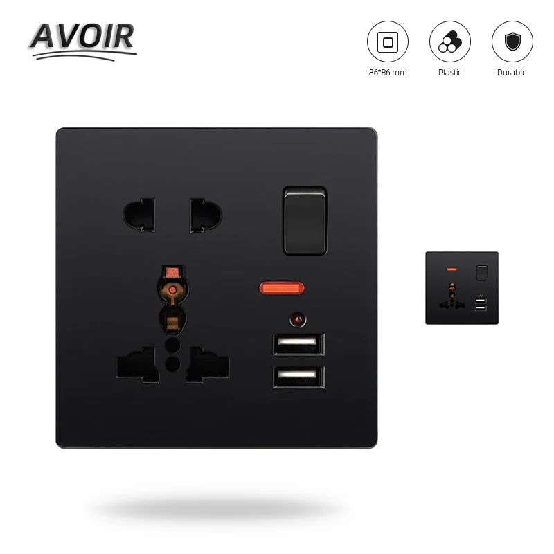 Avoir универсальная стандартная розетка с двумя usb портами для зарядки настенная