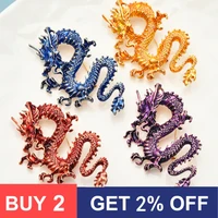fashion cartoon anime dragon brooches for men vivid eanmel fly dragon animal brooch pin gifts party casual jewelry