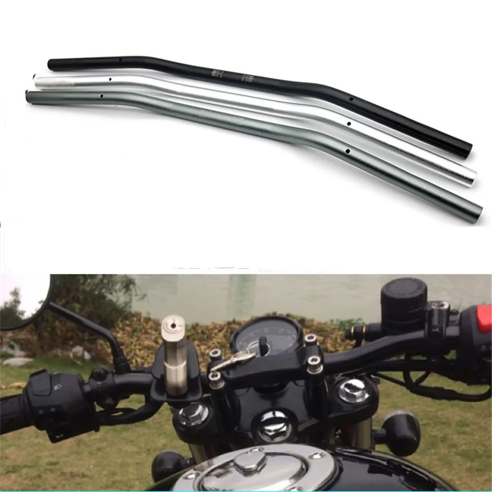 Черный/хром Универсальный ручной стержень для мотоциклетного руля 7/8 &quot22 мм Cafe