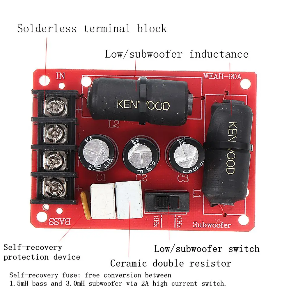 DIY 200 Вт аудио делитель частоты динамика модуль сабвуфера кроссовер Solderless бас Частотный модуль Делителя Частоты аксессуары для динамиков