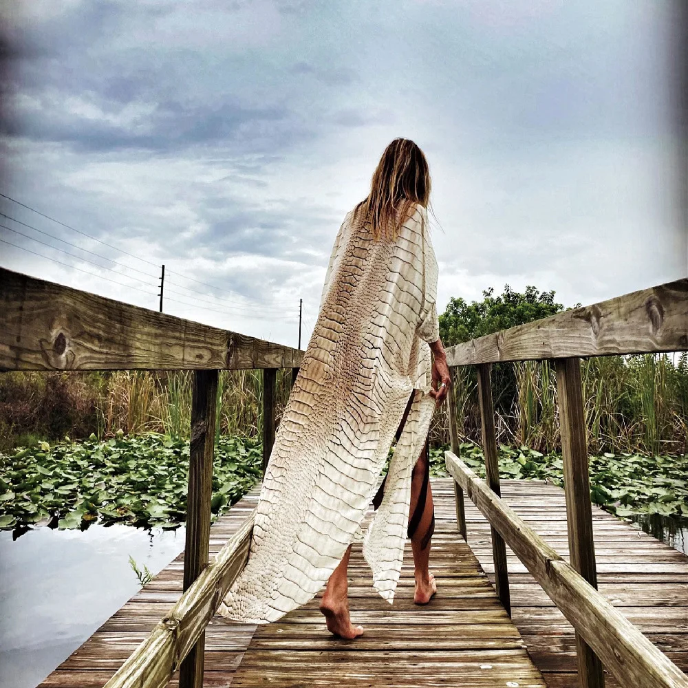 2021 Boho Sexy Striped Chiffon Bathing Suit Cover-ups Plus Size Beach Wear Kimono Dress For Women Summer Swimsuit Cover Up A790