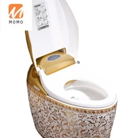 european gold integrated intelligent egg toilet color classic toilet instant heating automatic flap drying biological toilet
