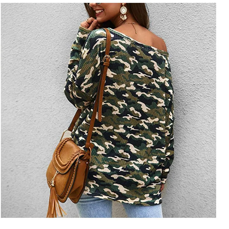 

2019 Korean Mujer Fashion Women Casual Loose Long Sleeve Camouflage Hoodie Jumper Pullover Sweatshirt Tops Hoodies Women