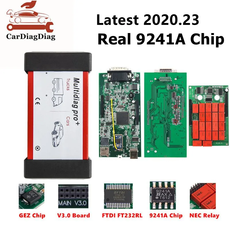 Сканер диагностический Multidiag Pro TCS V3.0 NEC реле 9241A чип DS150 Bluetooth USB VCI 2017 R3 OBD2 для