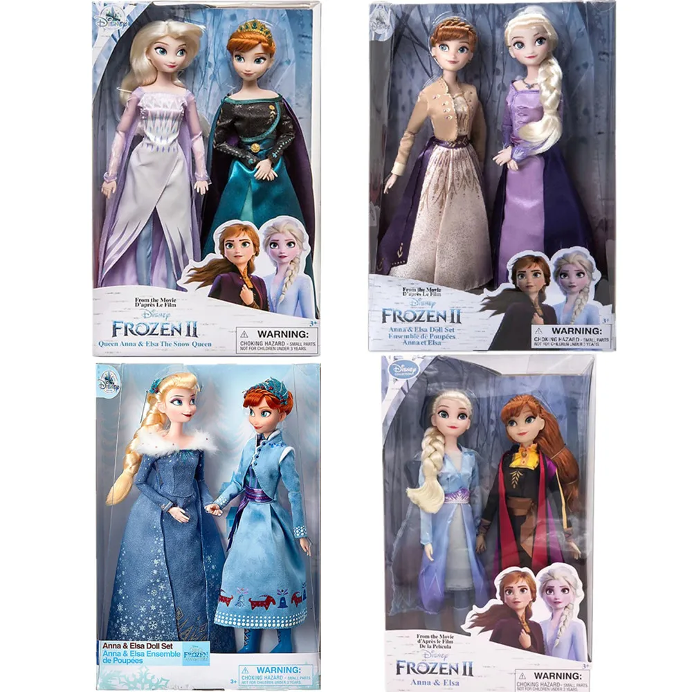 

2pcs Original Disney Store Frozen 2 Anna and Elsa Princess Doll kids Girls toys best gifts