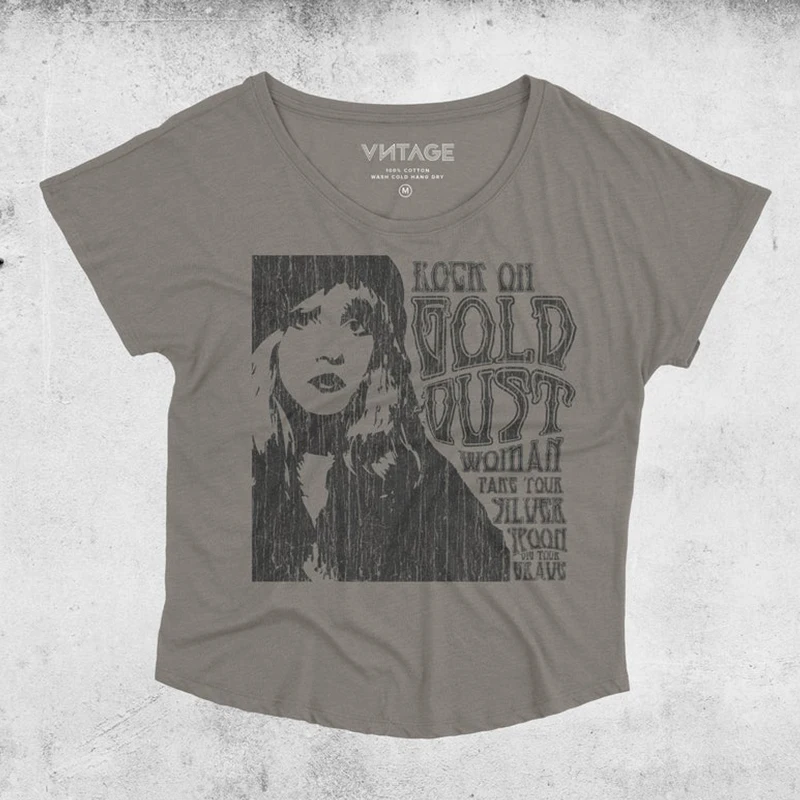 

Stevie Nicks T-shirt Retro Print Round Neck Loose Short Sleeve T-Shirt