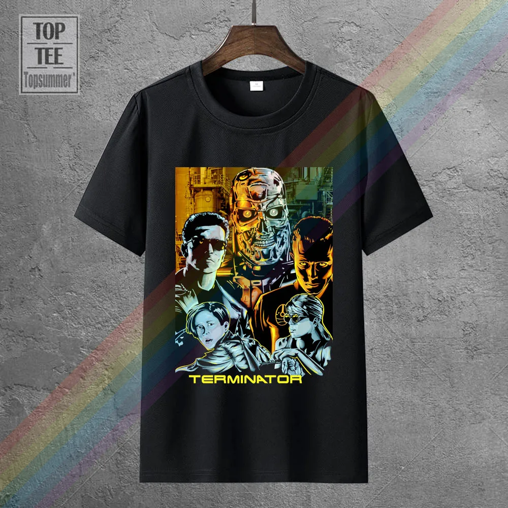 

Terminator Movie Men'S T-Shirts Hip Hop Streetwear Tshirt Homme Humour Tshirts Black Of White T Shirt Tops For Man