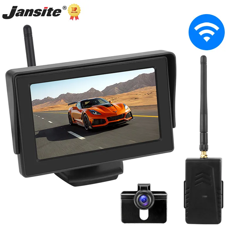 

Jansite 4,3 дюймов автомобильный монитор Беспроводная парковочная камера заднего вида комплект помощи система ночного видения для пикапа грузо...